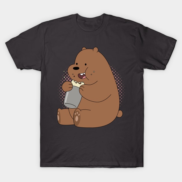 Cute Bear Eating T-Shirt by Atpidarp